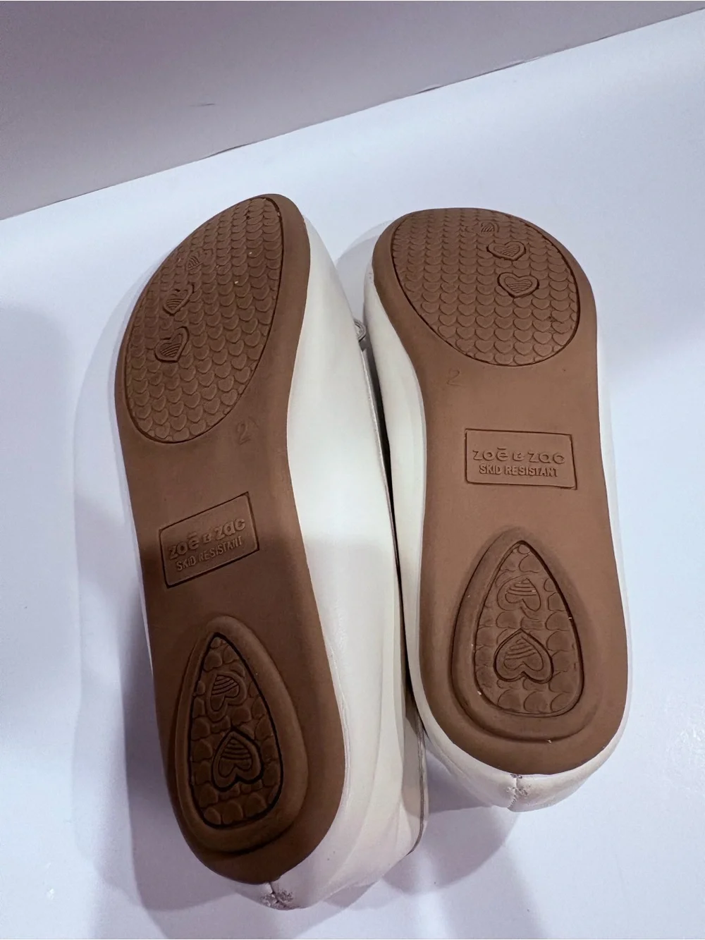 Zoe & Zac white Ballet Flats with Bow girls size 2